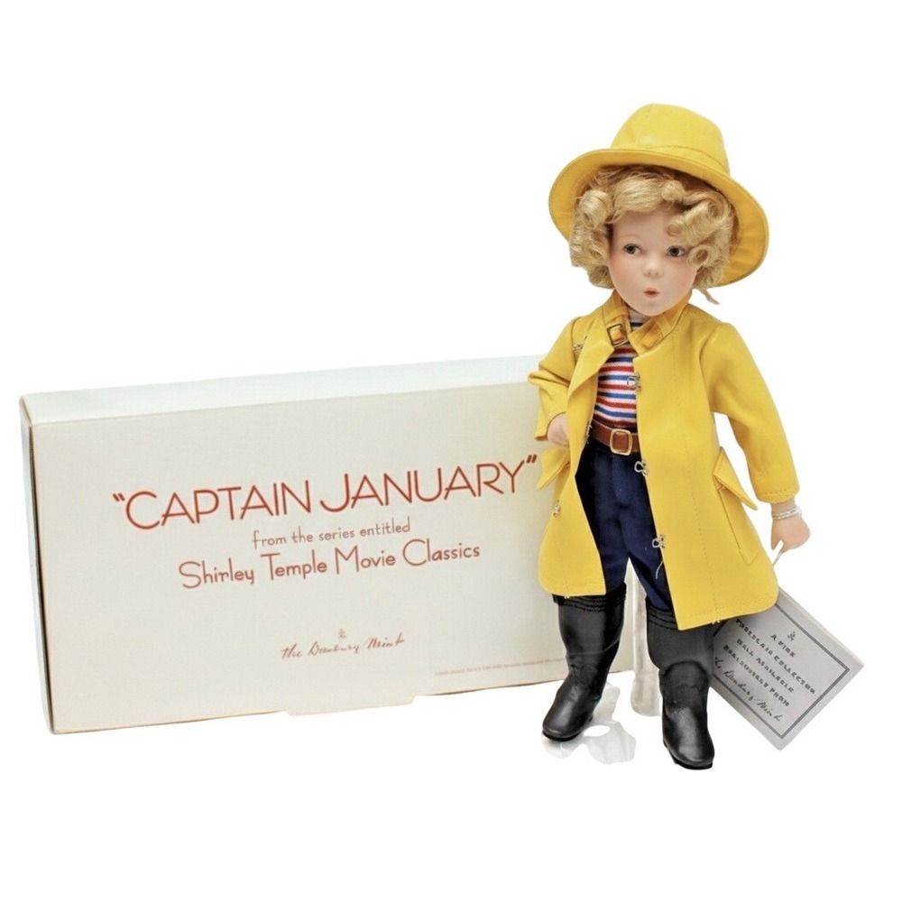 NIB! Danbury Mint Shirley Temple Captain Jan Porcelain Doll Movie Classics Boxed